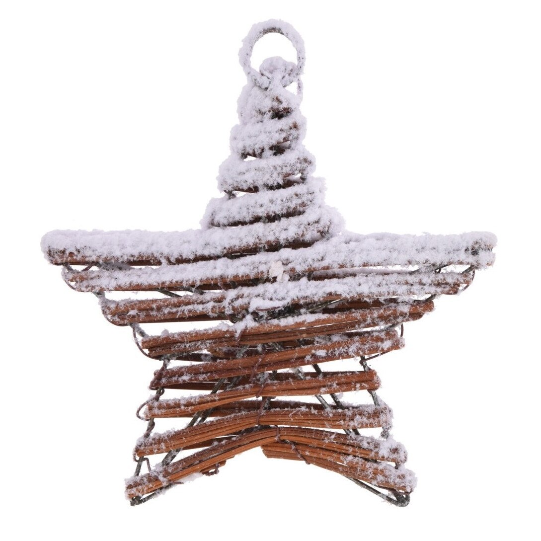 Ornament de agatat stea, ratan, 15 cm