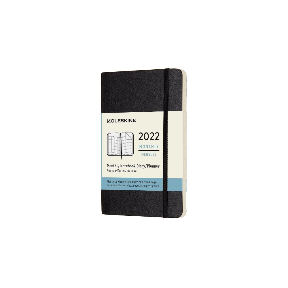 Calendar lunar 2022, Moleskine, Calendar englezesc, Soft cover, 9x14 cm, Negru