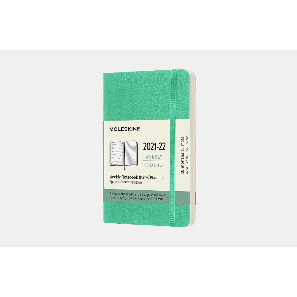Calendar 18 luni 2021/2022, Moleskine, Calendar englezesc, Soft cover, 19x14 cm, Verde