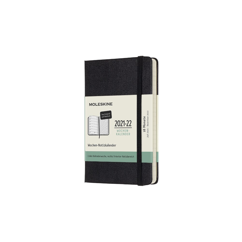 Calendar 18 luni 2021/2022, Moleskine, Calendar german, Hard cover, 19x14 cm, Negru