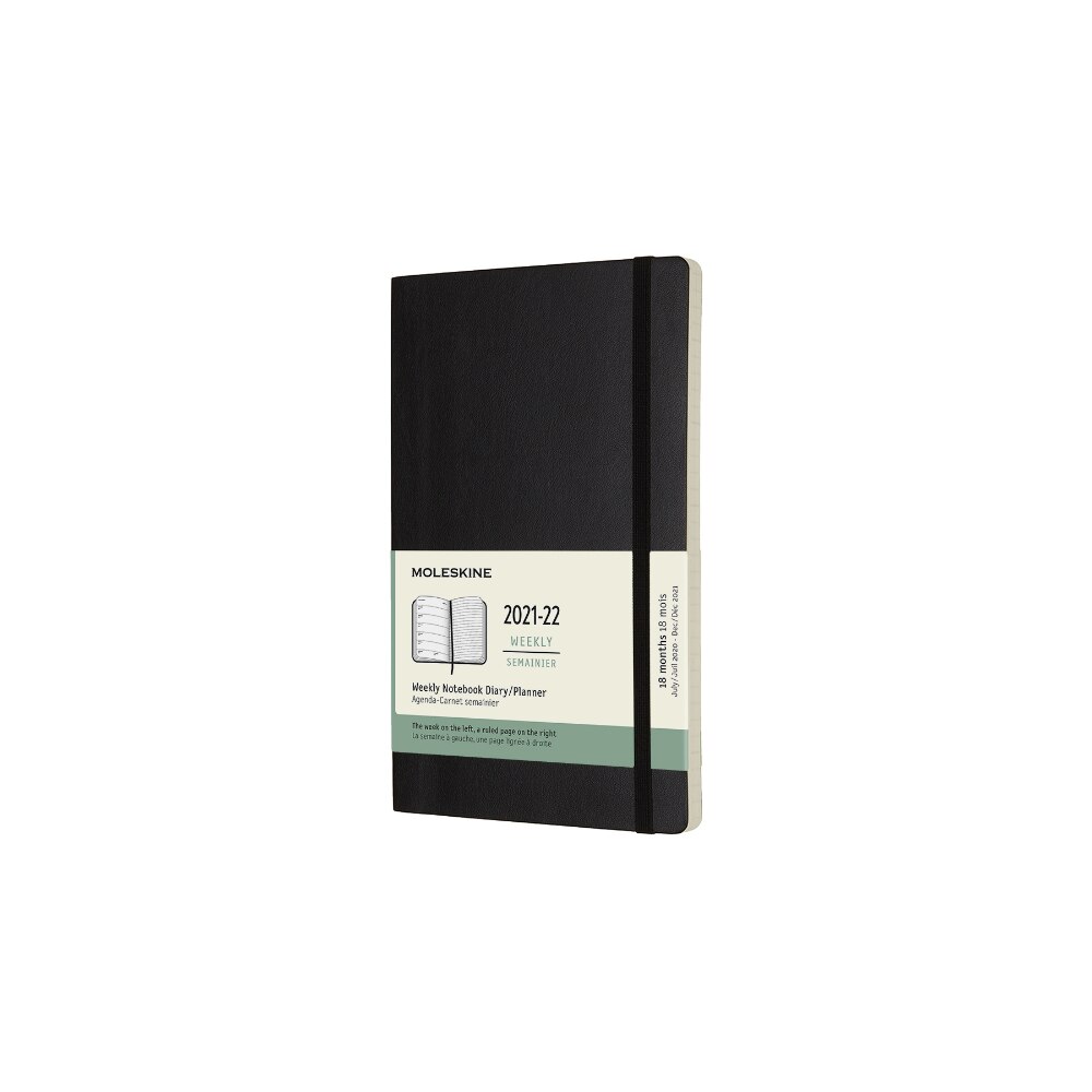 Calendar 18 luni 2021/2022, Moleskine, Calendar englezesc, Soft cover, 13x21 cm, Negru