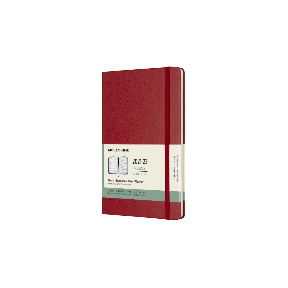 Calendar 18 luni 2021/2022, Moleskine, Calendar englezesc, Hard cover, 13x21 cm, Rosu