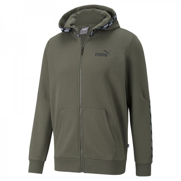 Bluza Puma power tape fz hoodie fl 589396-44, Barbati, XS INTL, Verde