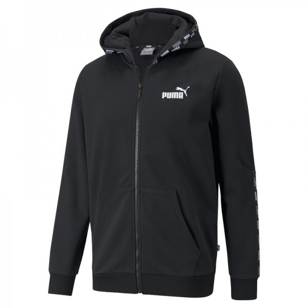 Bluza Puma power tape fz hoodie fl 589396-01, Barbati, XS INTL, Negru