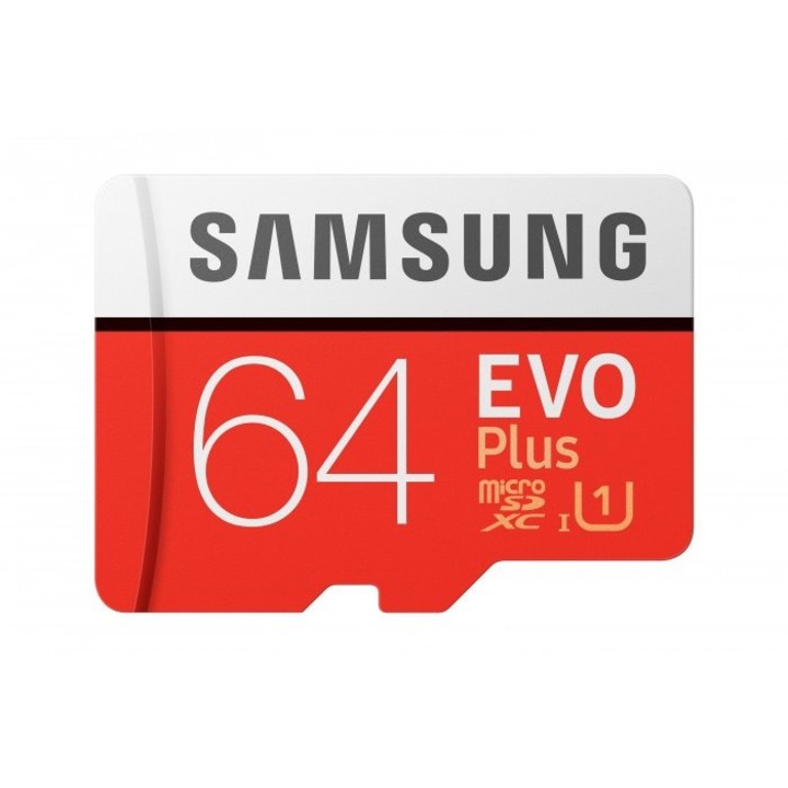 Card de memorie, Samsung EVO Plus 2020, microSD, Capacitate 64 GB, 100/20 MB / s, Class 10, UHS-I, Video Full HD, Adaptor SD inclus