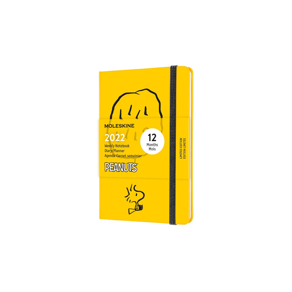Calendar lunar 2022, Moleskine, Peanuts, Hard cover, 9x14 cm, Galben