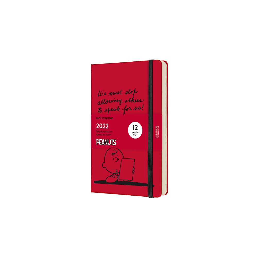 Calendar lunar 2022, Moleskine, Peanuts, Hard cover, 13x21 cm, Rosu