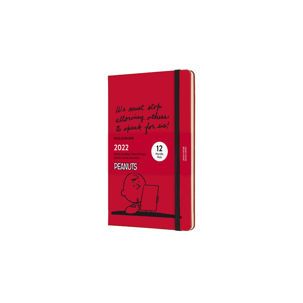 Calendar lunar 2022, Moleskine, Peanuts, Hard cover, 13x21 cm, Rosu