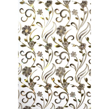 Fata de masa transparenta cu model auriu mat, floare, silicon, 100 x 140 cm Fata de masa transparenta cu model auriu mat, floare, silicon, 100 x 140 cm