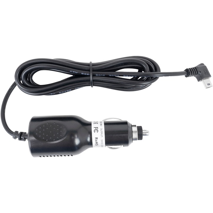 Incarcator auto PNI cu mufa mini USB 12V/24V - 5V 2A, pentru GPS, lungime cablu 190 cm