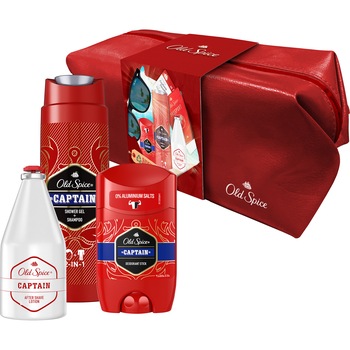 Set Cadou Old Spice Captain: Deodorant solid, 50 ml + Gel de dus, 250 ml + Lotiune After Shave, 100 ml Set Cadou Old Spice Captain: Deodorant solid, 50 ml + Gel de dus, 250 ml + Lotiune After Shave, 100 ml