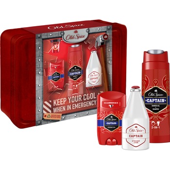 Set Cadou Old Spice Tin Box Captain: Deodorant solid, 50 ml + Gel de dus, 250 ml + Lotiune After Shave, 100 ml Set Cadou Old Spice Tin Box Captain: Deodorant solid, 50 ml + Gel de dus, 250 ml + Lotiune After Shave, 100 ml