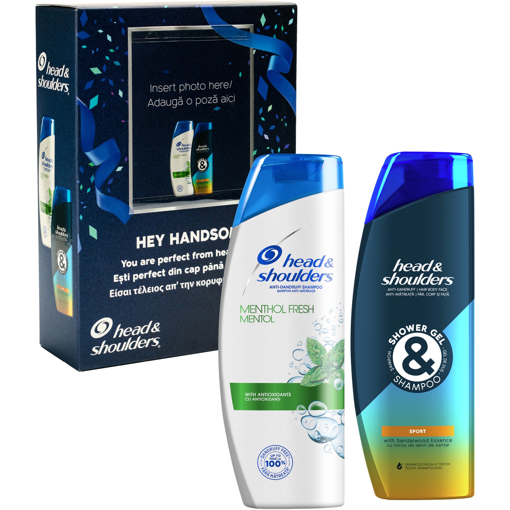 Set Cadou pentru barbati: Sampon Head & Shoulders Menthol, 675 ml + Gel de dus si sampon Head&Shoulders Sport, 360 ml