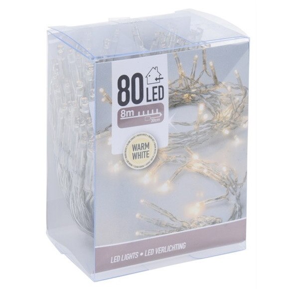 Instalatie 80 LED, interior, lumina calda