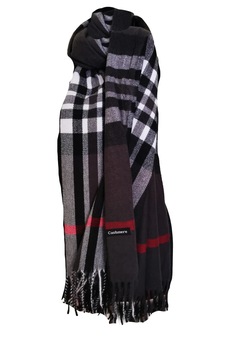 Esarfa tip fular din casmir cu imprimeu geometric,negru Esarfa tip fular din casmir cu imprimeu geometric,negru