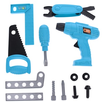 Set trusa de scule de jucarie, din plastic, 13 de accesorii Set trusa de scule de jucarie, din plastic, 13 de accesorii