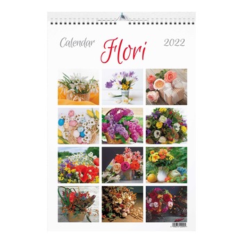 Calendar 2022 Flori, 13 file carton lucios Calendar 2022 Flori, 13 file carton lucios