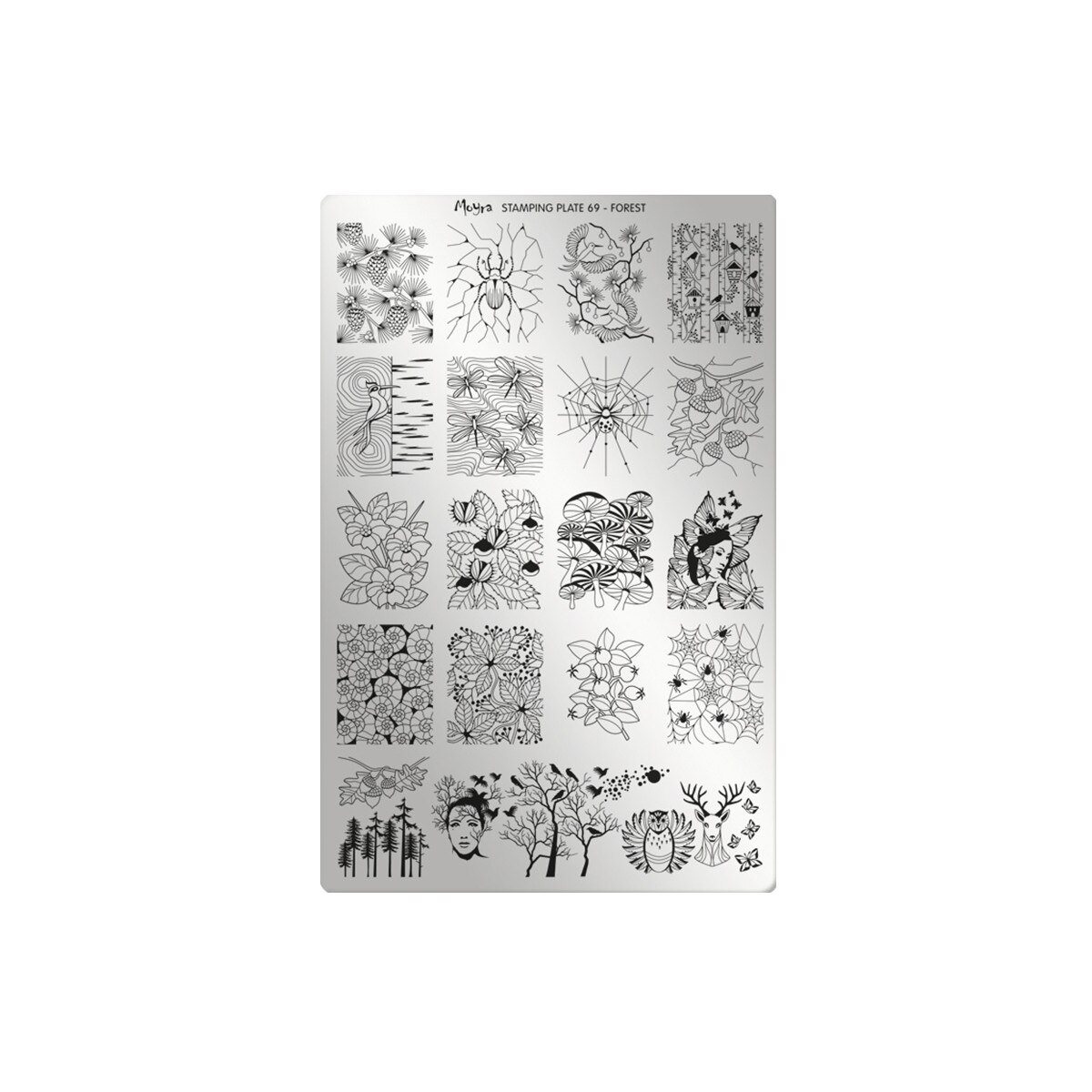 Matrita pentru stampila 15x10cm, Moyra, 069, Forest, Gri-negru