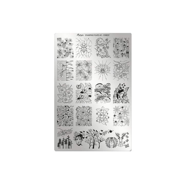 Matrita pentru stampila 15x10cm, Moyra, 069, Forest, Gri-negru