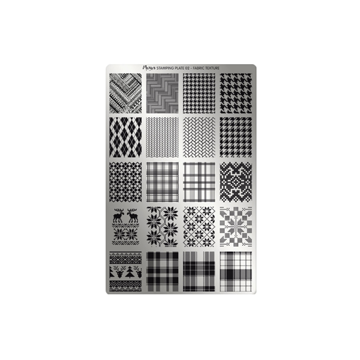 Matrita pentru stampila 15x10cm Moyra 002, Fabric texture, Gri-negru