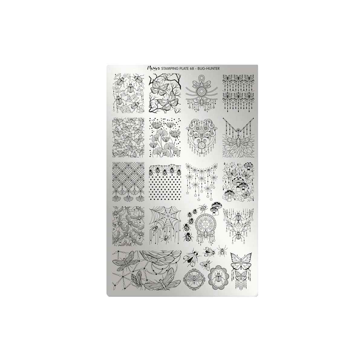 Matrita pentru stampila 15x10cm Moyra 068, Bug-hunter, Gri-negru