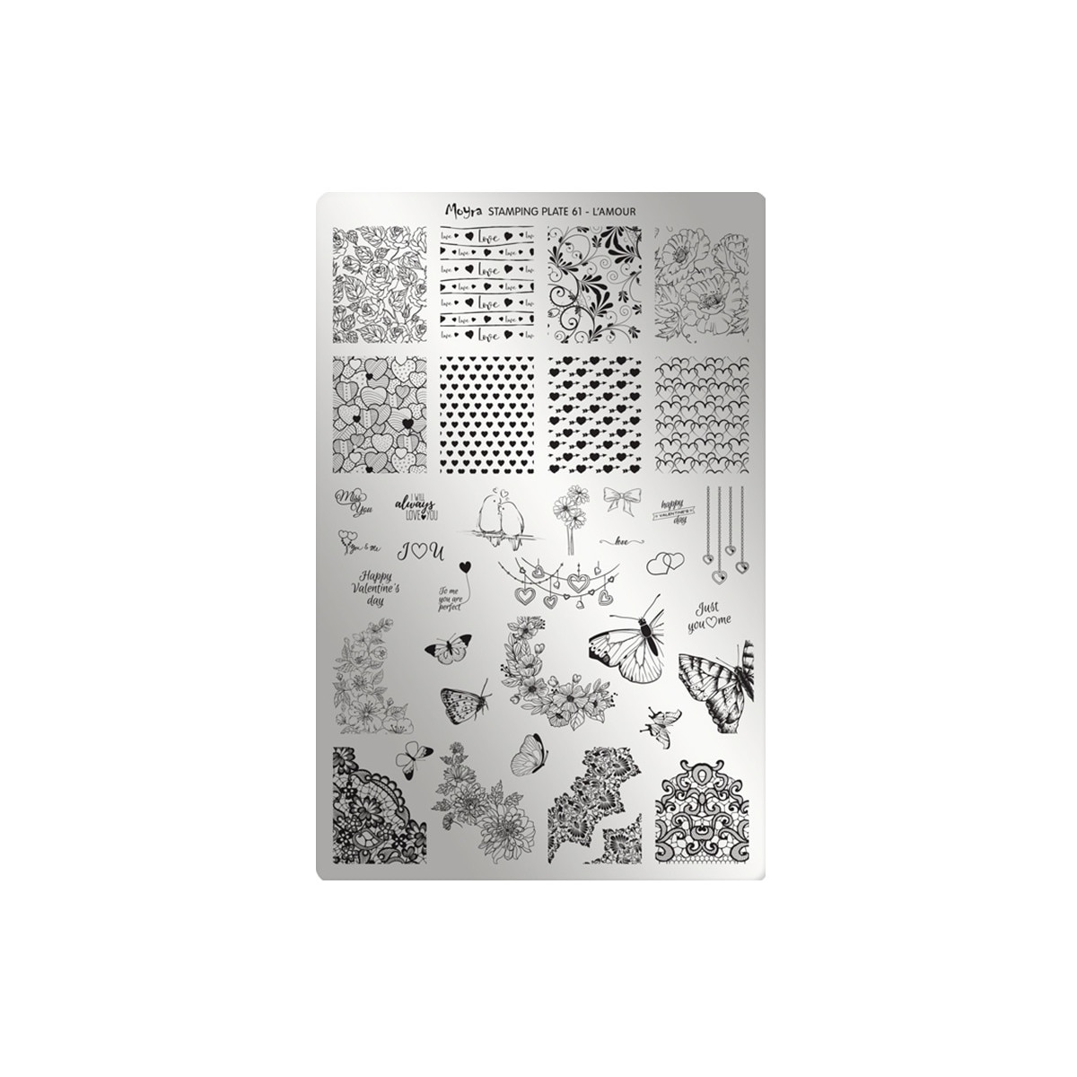 Matrita pentru stampila 15x10cm, Moyra, 061, L'Amour, Gri-negru