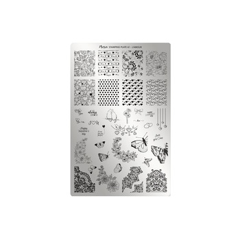 Matrita pentru stampila 15x10cm, Moyra, 061, L'Amour, Gri-negru Matrita pentru stampila 15x10cm, Moyra, 061, L'Amour, Gri-negru