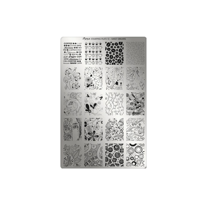 Matrita pentru stampila 15x10cm, Moyra, 013, Sweet Dreams, Gri-negru