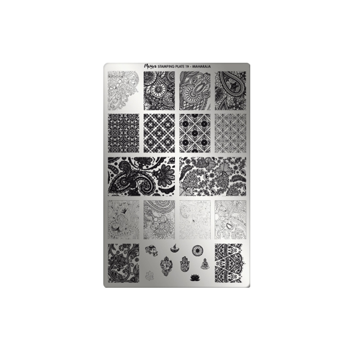Matrita pentru stampila 15x10cm, Moyra, 019, Maharaja, Gri-negru
