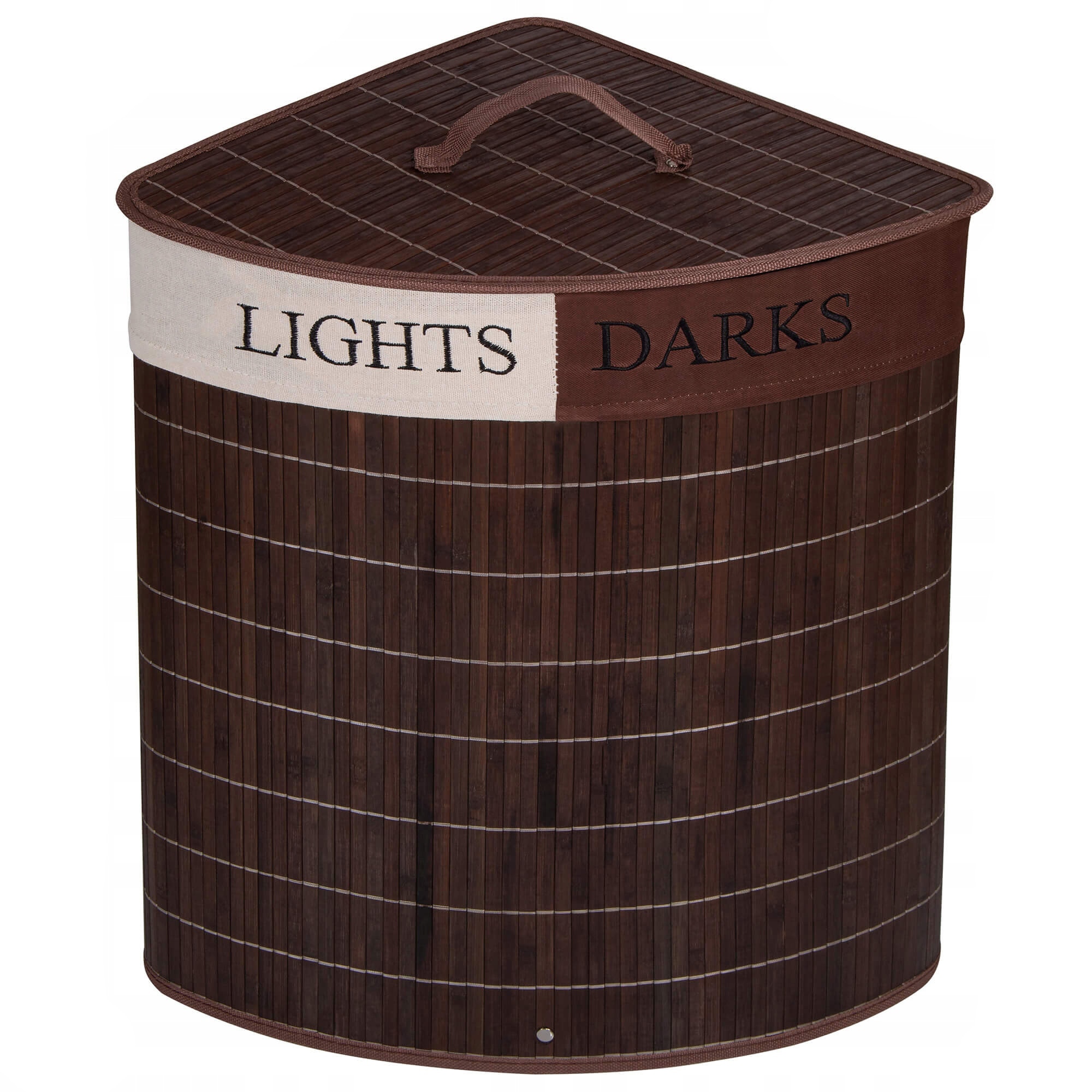 Cos rufe pentru colt Sersimo HA66, 2 compartimente, 73 L, 60×47 cm, bambus maro