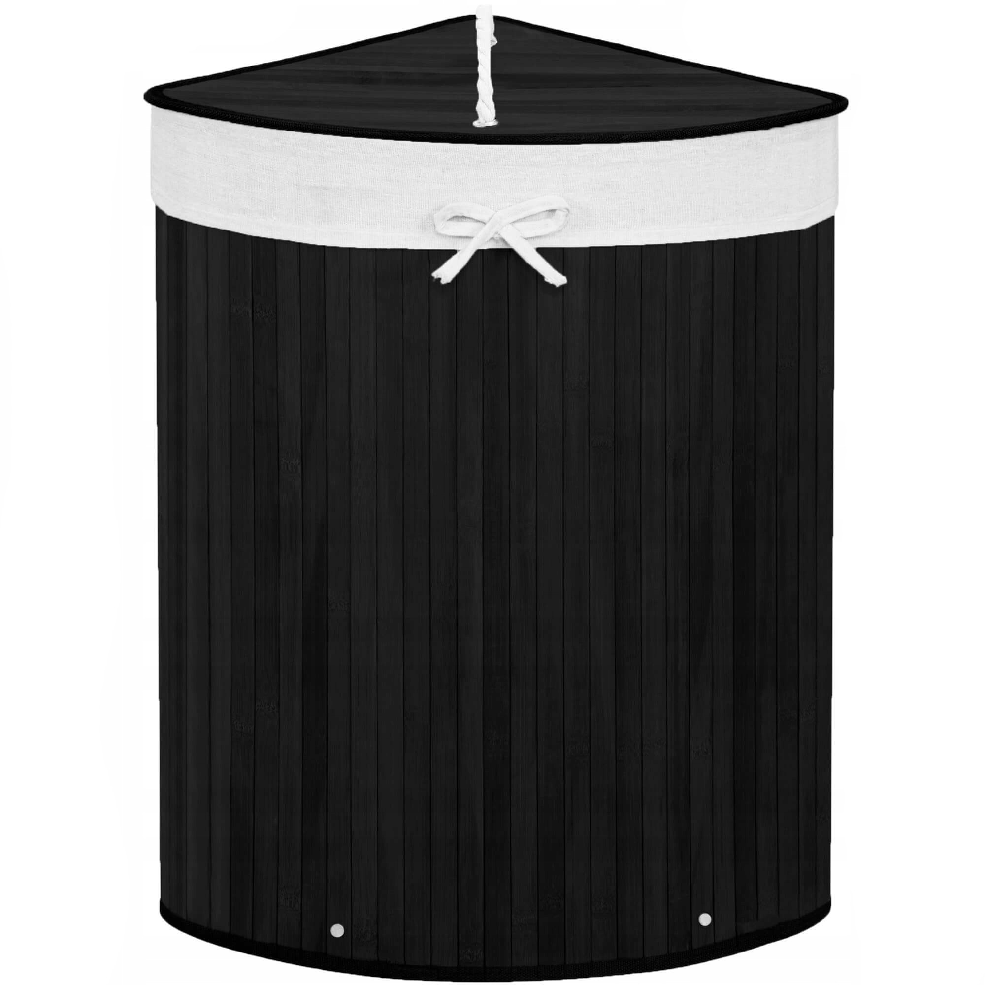 Cos rufe pentru colt Sersimo HA73, 1 compartiment, 73 L, 60×47 cm, bambus negru