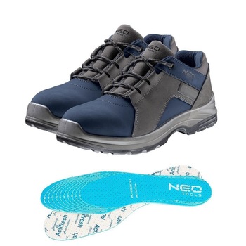 Pantofi de lucru piele nabuc, O2, SRC, talpici/branturi, marimea 40, NEO Pantofi de lucru piele nabuc, O2, SRC, talpici/branturi, marimea 40, NEO