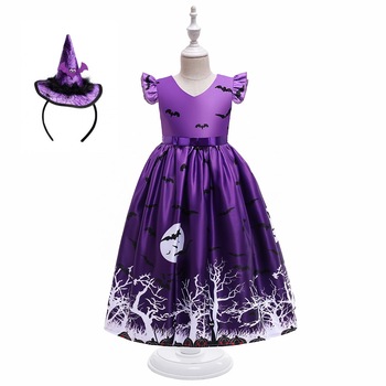 Costum Halloween fete Vrajitoare eleganta , mov,7-8ani Costum Halloween fete Vrajitoare eleganta , mov,7-8ani