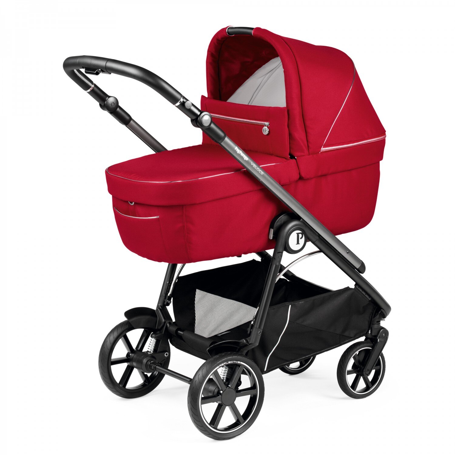Carucior 3 in 1, Peg Perego, Veloce, Primoviaggio SL, 0 - 22 kg, Red Shine, Rosu