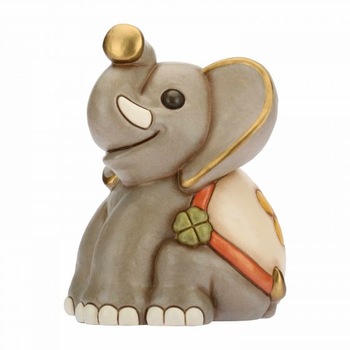 Figurina Elefant vesel cu trifoi norocos, ceramica THUN, 18.7 cm Figurina Elefant vesel cu trifoi norocos, ceramica THUN, 18.7 cm