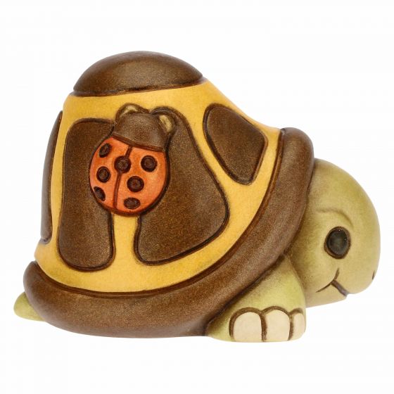 Figurina, Testoasa Betta cu buburuza norocoasa, ceramica THUN, 5.3 cm