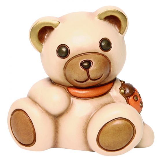 Figurina, Ursuletul Teddy Rudy cu buburuza norocoasa, ceramica THUN, 8.3 cm