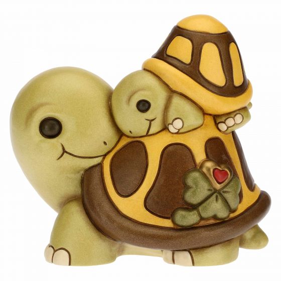 Figurina, Broasca testoasa Betta cu pui, ceramica THUN, 14.2 cm