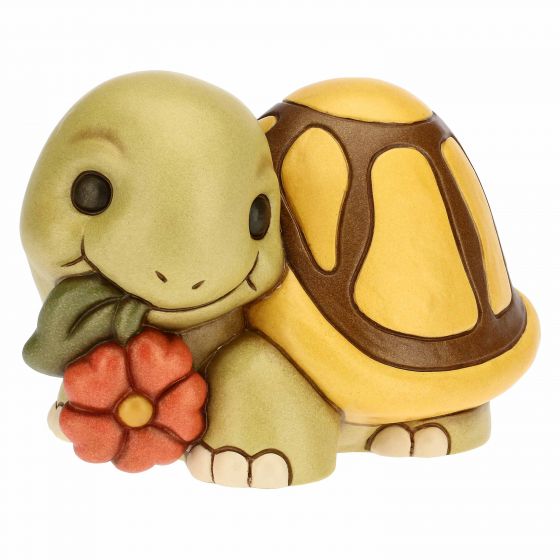 Figurina, Broasca testoasa Betta cu floare, ceramica THUN, 10.4 cm