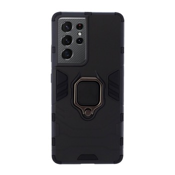 Husa Cover Hard Ring Armor pentru Samsung Galaxy S21 Ultra Negru Husa Cover Hard Ring Armor pentru Samsung Galaxy S21 Ultra Negru