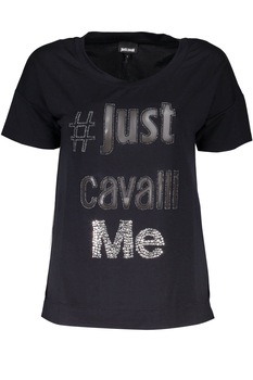 Tricou Dama, JUST CAVALLI, 9106541, Logo, Negru, Negru, XS Tricou Dama, JUST CAVALLI, 9106541, Logo, Negru, Negru, XS
