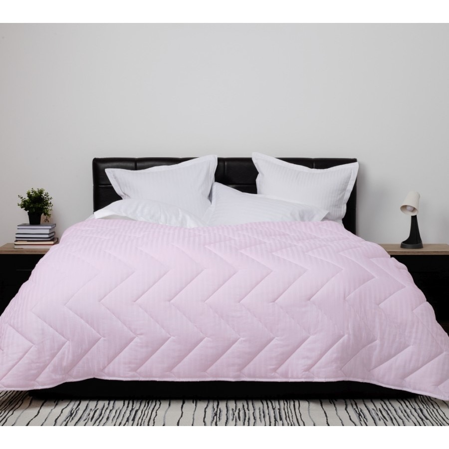 Pilota bambus iarna cu fata bumbac damasc 140x210cm, Pucioasa, Roz