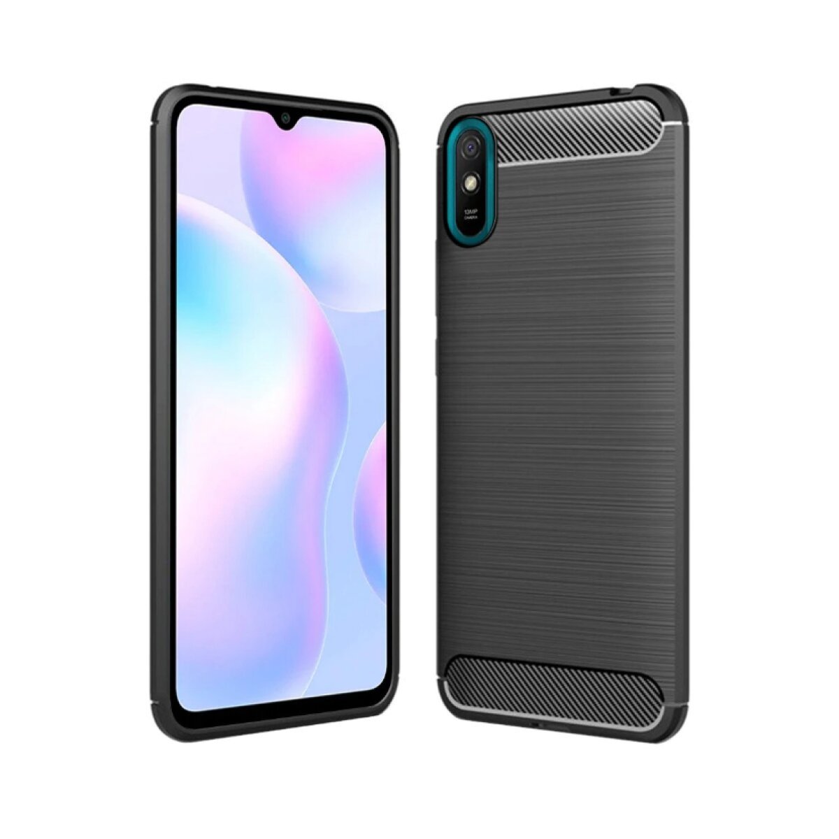 Husa Cover Silicon Carbon pentru Xiaomi Redmi 9A/9AT/9i Bulk Negru