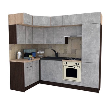 Set Bucatarie de Colt Genarom BIG GENA NEW DR. 140-250 x 225,5 x 60 cm, Cu Corp de Cuptor, Wenge / Decor 4298 Set Bucatarie de Colt Genarom BIG GENA NEW DR. 140-250 x 225,5 x 60 cm, Cu Corp de Cuptor, Wenge / Decor 4298