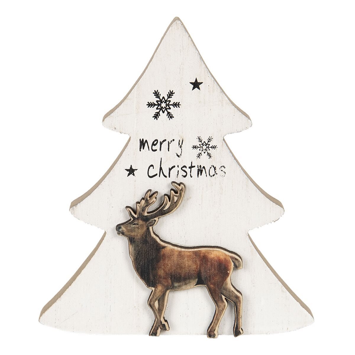 Brad din lemn natur alb negru 16 cm x 2 cm x 14 h