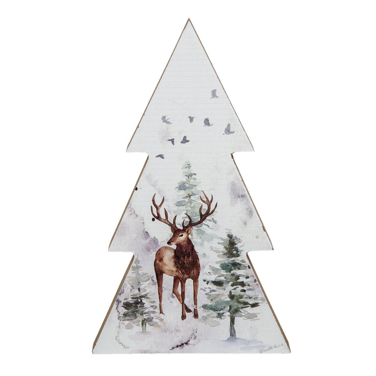 Brad din lemn alb natur model Ren 10 cm x 2 cm x 17 h