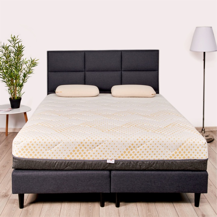 Saltea Ortopedica, Best Sleep, Yellow Diamond, 180x200x31 cm, 23+6+2, Spuma poliuretanica cu memorie, hipoalergenica, husa matlasata, detasabila, fermitate medie