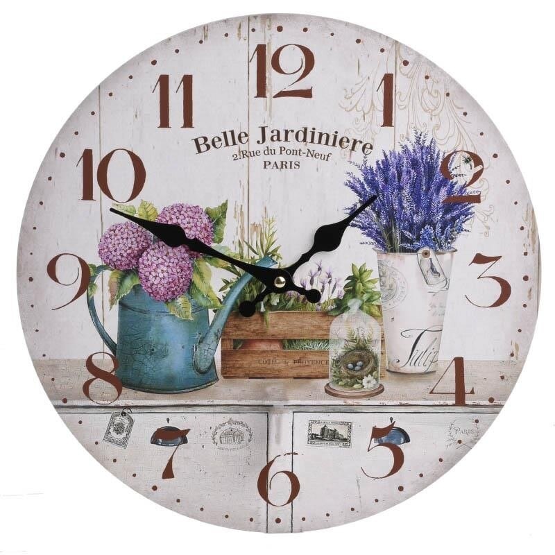 Ceas perete din lemn Belle Jardiniere 34 cm