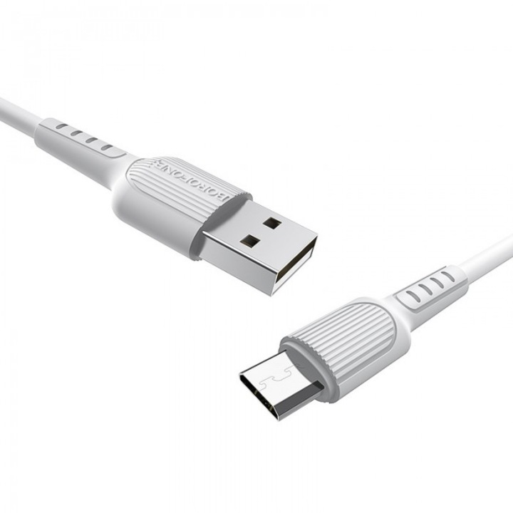 Cablu USB Borofone BX16 - MICRO 1M - Alb
