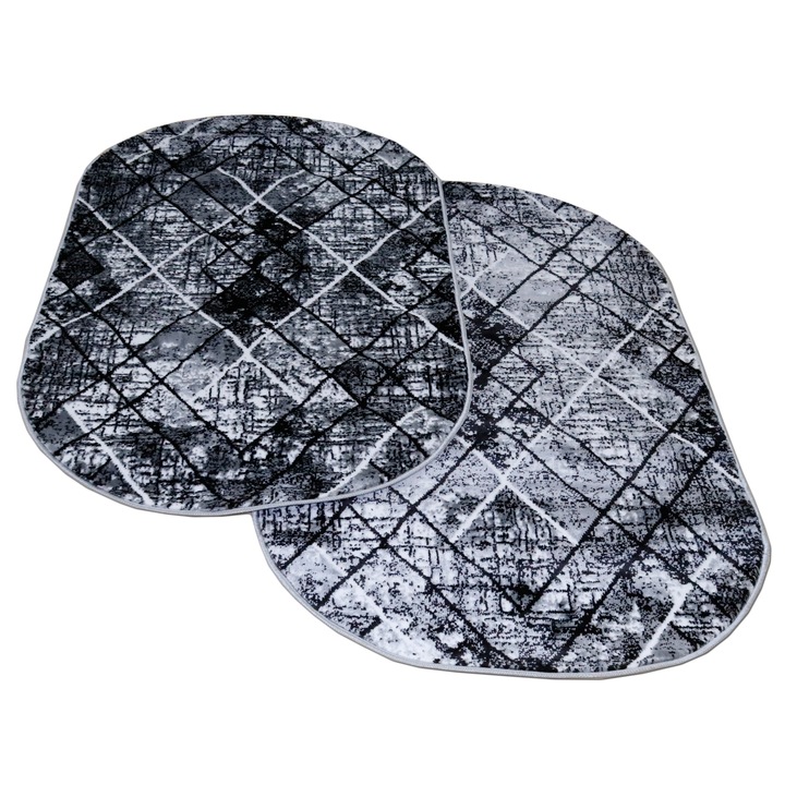 Set 2 bucati Covor Gold Collection 80x150cm oval-0819 gri